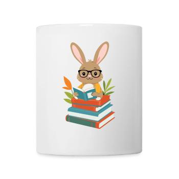 Lesender Hase Begeisterter Buchliebhaber Bunny - Tasse - Weiß - Vorne