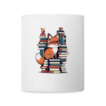 Niedlicher Buch Liebhaber Fuchs Mit Brille - Tasse - Weiß - Vorne