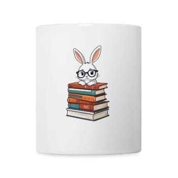 Lesender Hase Perfekter Bücherwurm Stil - Tasse - Weiß - Vorne