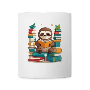 Funny Book Lover Sloth Cute Design - Mug - white - Front