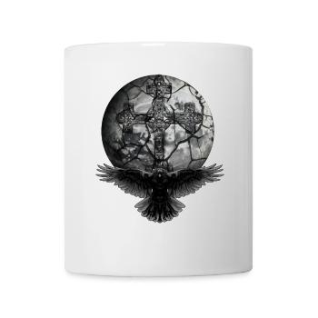 Raven Crow Kruez traverse la planète Halloween Raven - Mug blanc - blanc - Devant