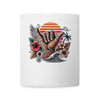 Shaka Spirit Hawaiianischer Sonnenuntergang & tropische Vibes Kunst - Tasse - Weiß - Vorne
