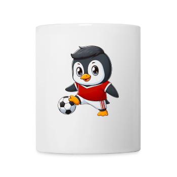 Niedlicher Pinguin Fußball Spieler Cartoon - Tasse - Weiß - Vorne
