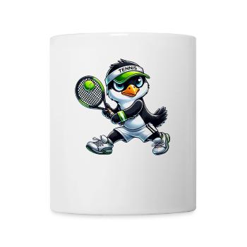 Süßer Pinguin Tennis Tennisspieler Cartoon - Tasse - Weiß - Vorne