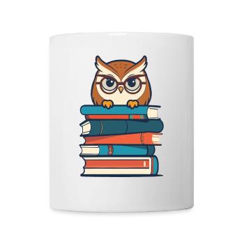 Bücher Eule Süße Buch Illustration Eulen Liebhaber - Tasse - Weiß - Vorne