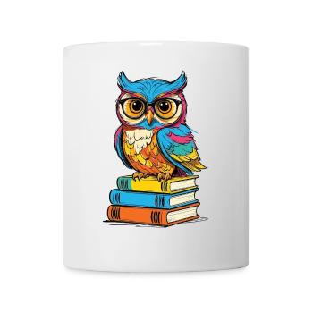 Bücher Eule Eulen Liebhaber Süße Buch Illustration - Tasse - Weiß - Vorne