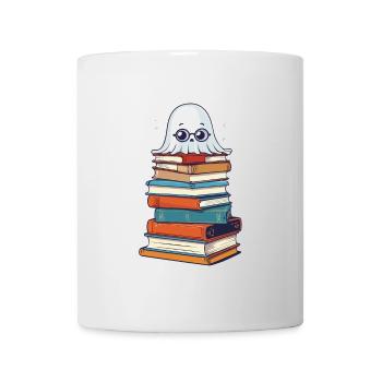 Lustiger Buch Liebhaber Lesendes Halloween - Tasse - Weiß - Vorne