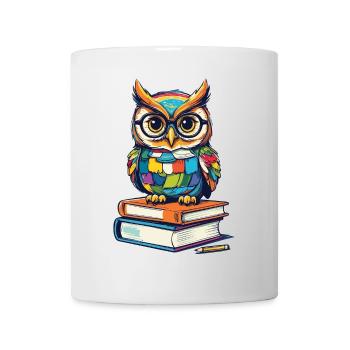 Books Owl Owls Lover Cute Book Illustration - Mug - white - Front
