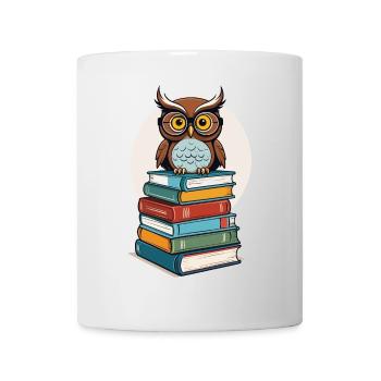Bücher Eule Eulen Liebhaber Süße Buch Illustration - Tasse - Weiß - Vorne