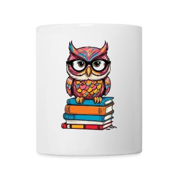 Livres Hibou pour les amoureux des hiboux et les rats de bibliothèque - Mug blanc - blanc - Devant