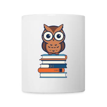 Bücher Eule Eulen Liebhaber Süße Buch Illustration - Tasse - Weiß - Vorne