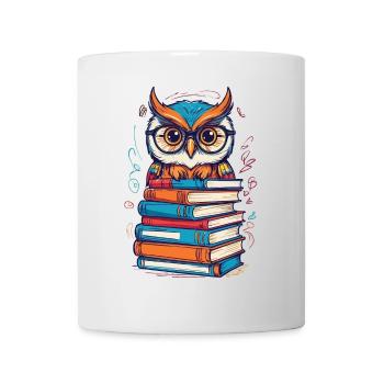 Books Owl Cute Book Illustration Bookworm - Mug - white - Front