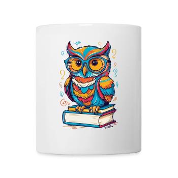 Bücher Eule Eulen Liebhaber Süße Buch Illustration - Tasse - Weiß - Vorne