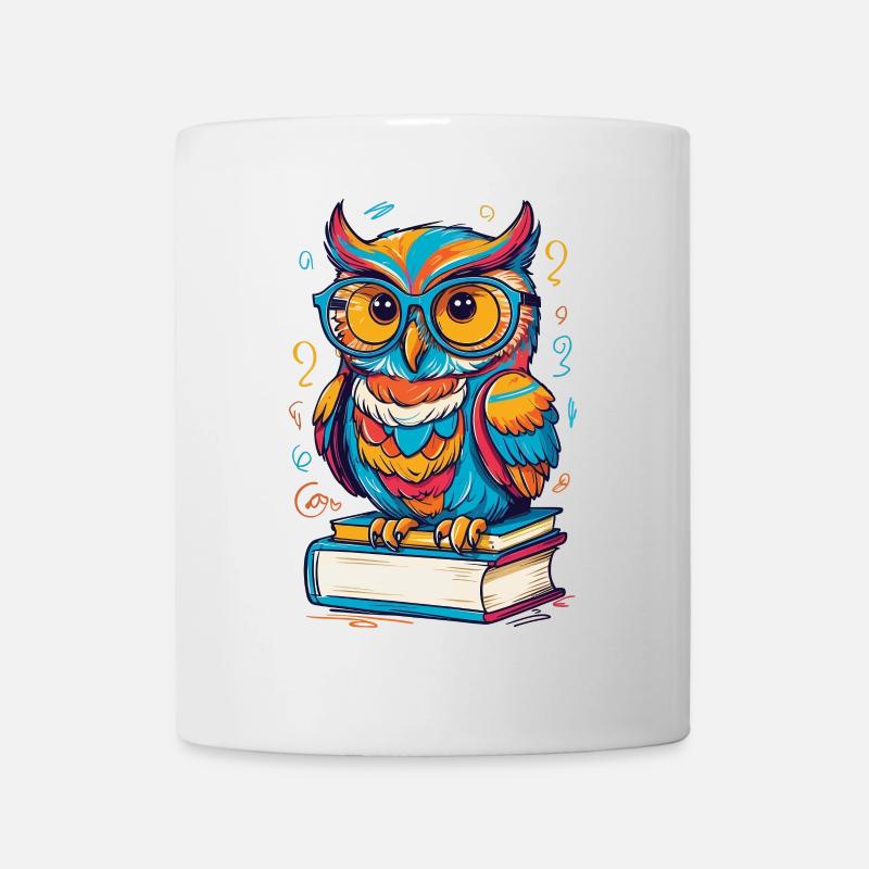 Bücher Eule Eulen Liebhaber Süße Buch Illustration - Tasse - Weiß