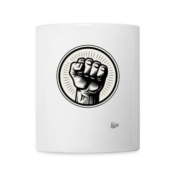La main gauche serrée dans un poing en l’air - Mug blanc - blanc - Devant