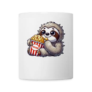 Sloth Popcorn Movies Cute Funny Lazy - Mug - white - Front