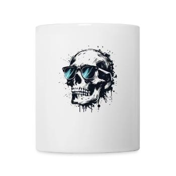 Colorful skull with sunglasses skull with sunglasses - Mug - white - Front