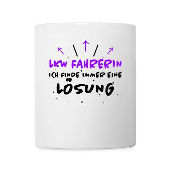 LKW Fahrerin Spruch Fun Lastwagenfahrerin Geschenk - Tasse - Weiß - Vorne