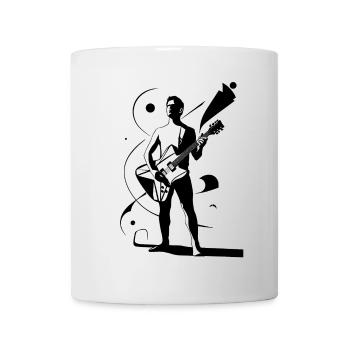 Héros musical avec silhouette de guitariste - Mug blanc - blanc - Devant