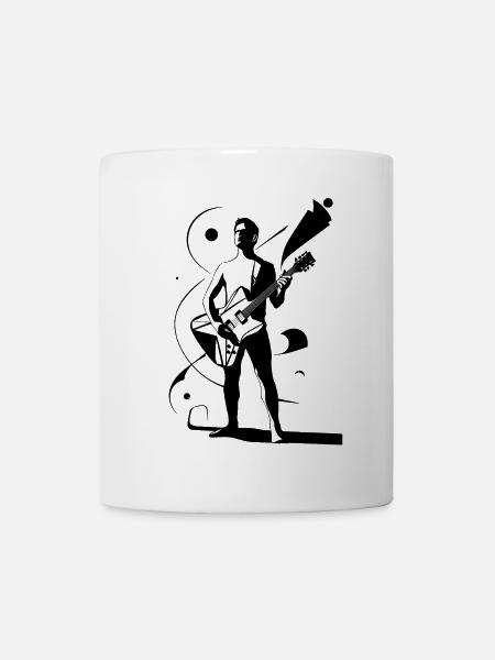 Musical Hero with Guitarist Silhouette - Mug - white