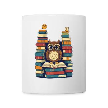 Bücher Eule Für Eulen Liebhaber Leseratte - Tasse - Weiß - Vorne
