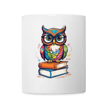 Mignon Livre Illustration Hiboux Amoureux - Mug blanc - blanc - Devant