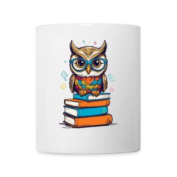 Bücher Eule Eulen Liebhaber Süße Buch Illustration - Tasse - Weiß - Vorne