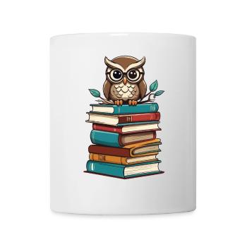 Bücher Eule Leseratte Süße Buch Illustration - Tasse - Weiß - Vorne