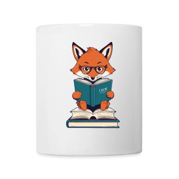 Niedlicher Buch Liebhaber Lustiger Bücherwurm - Tasse - Weiß - Vorne