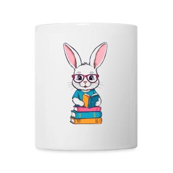 Lesender Hase Begeisterter Buchliebhaber Stil - Tasse - Weiß - Vorne