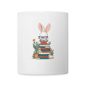 Lesender Hase Begeisterter Buchliebhaber Stil - Tasse - Weiß - Vorne