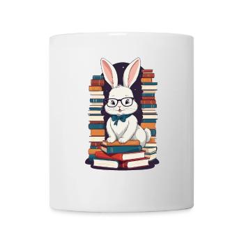 Lesender Hase Begeisterter Buchliebhaber - Tasse - Weiß - Vorne