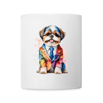 Shih Tzu Costume Chien Coloré Drôle Animal Design Imprimer - Mug blanc - blanc - Devant