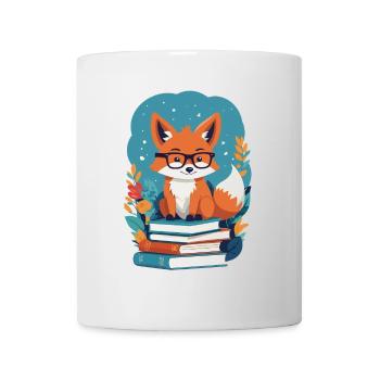 Niedlicher Buch Liebhaber Lustiger Bücherwurm - Tasse - Weiß - Vorne