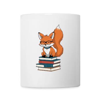 Niedlicher Buch Liebhaber Lustiger Bücher Fuchs - Tasse - Weiß - Vorne