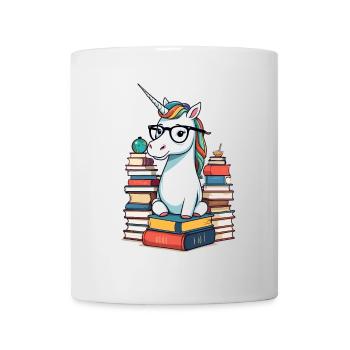 Einhorn Fantasie Geschichten Süßer Bücherwurm - Tasse - Weiß - Vorne