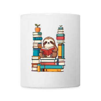 Funny Book Lover Sloth - Mug - white - Front