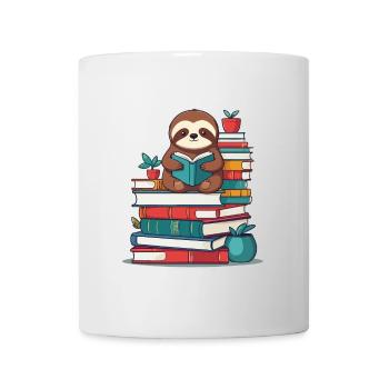 Funny Book Lover Sloth Reading Sloth - Mug - white - Front