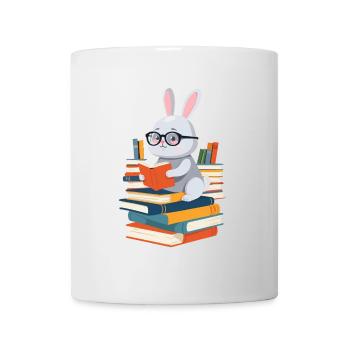 Lesender Hase Begeisterter Buchliebhaber - Tasse - Weiß - Vorne