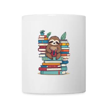 Cute Bookworm Funny Book Lover Sloth - Mug - white - Front