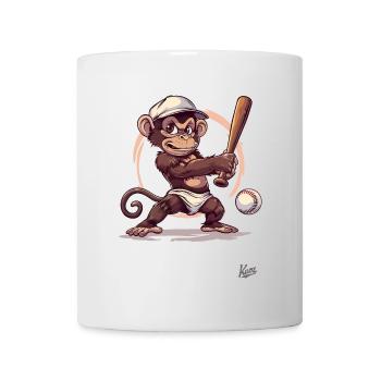 Baseball Player with Bat: Baby Monkey - Mug - white - Front