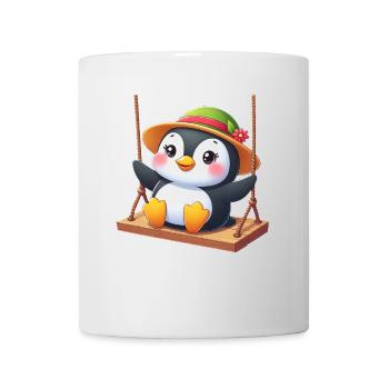 Penguin on Swing Playground Swings Fun - Mug - white - Front