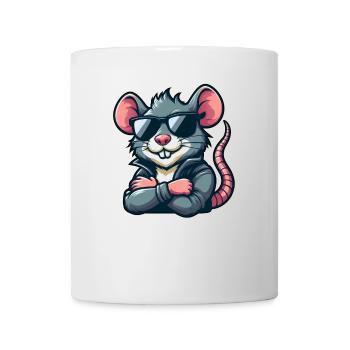Coole Maus Sonnenbrille Frisur Ratte stylisch - Tasse - Weiß - Vorne