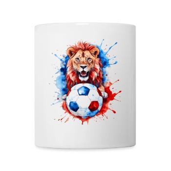 Löwe Fußball Bunt Slowenien Slovenia Design Print - Tasse - Weiß - Vorne