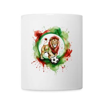 Lion Football Coloré Italie Animal Design Imprimer - Mug blanc - blanc - Devant