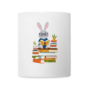 Lesender Hase Begeisterter Buchliebhaber - Tasse - Weiß - Vorne