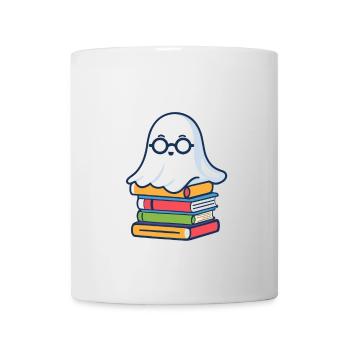 Buchliebhaber Stil Lesendes Halloween Gespenst - Tasse - Weiß - Vorne