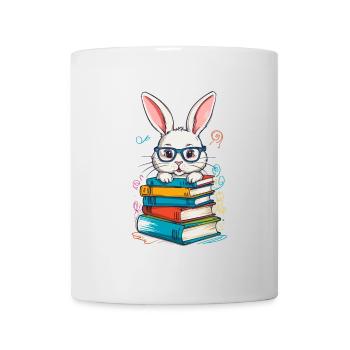 Reading Bunny Funny Books Reading Design - Mug - white - Front