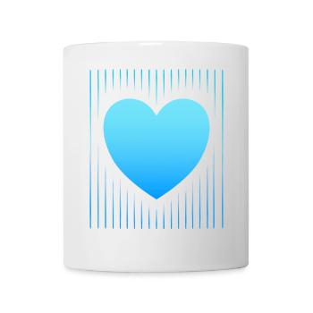 blaues Herz blaue Linien - Tasse - Weiß - Vorne