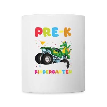 Kindergarten Geschenk Dinosaurier Dino Skateboard - Tasse - Weiß - Vorne